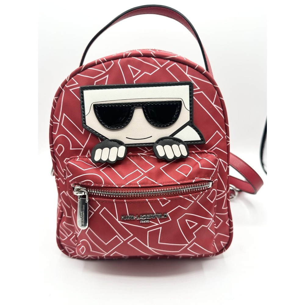 Karl Lagerfeld Paris Women's Amour Small Backpack Red White